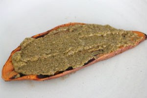 Zoete aardappel sandwich caprese stap 1 www.leukerecepten.nl