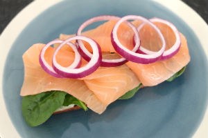 Zoete aardappel sandwich zalm www.leukerecepten.nl