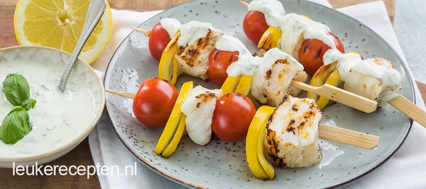 Visspies met basilicumsaus