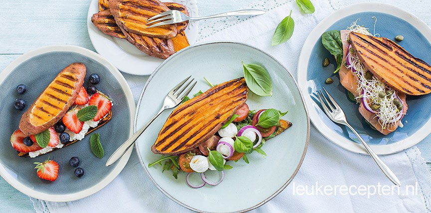 3 x zoete aardappel sandwich