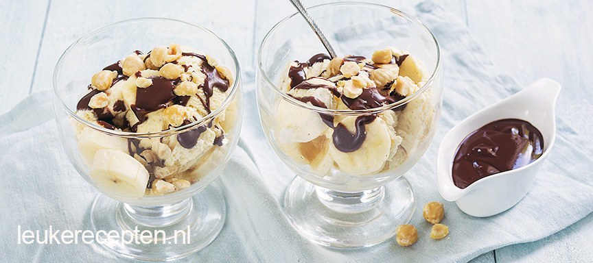 Sundae ijs met banaan