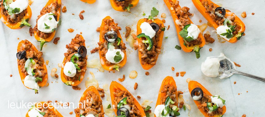 Snackpaprika’s met taco vulling