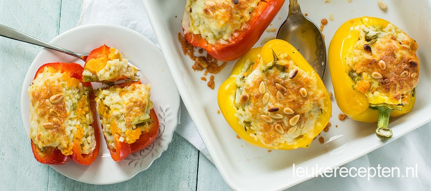 Gevulde paprika met zoete aardappel risotto