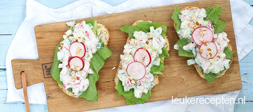 Toast met radijsjessalade