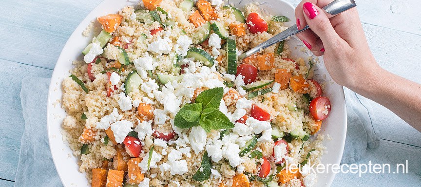 Couscous salade met zoete aardappel
