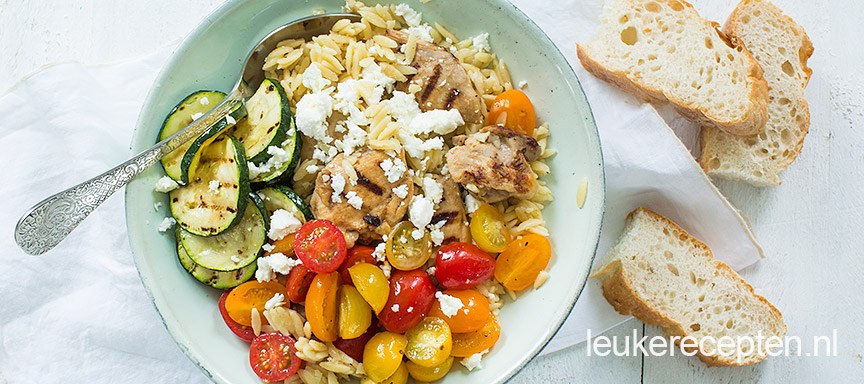 Orzo met balsamico kip
