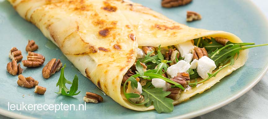 Pannenkoeken met peer en geitenkaas