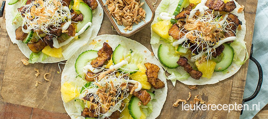 Wraps met gemarineerde speklap