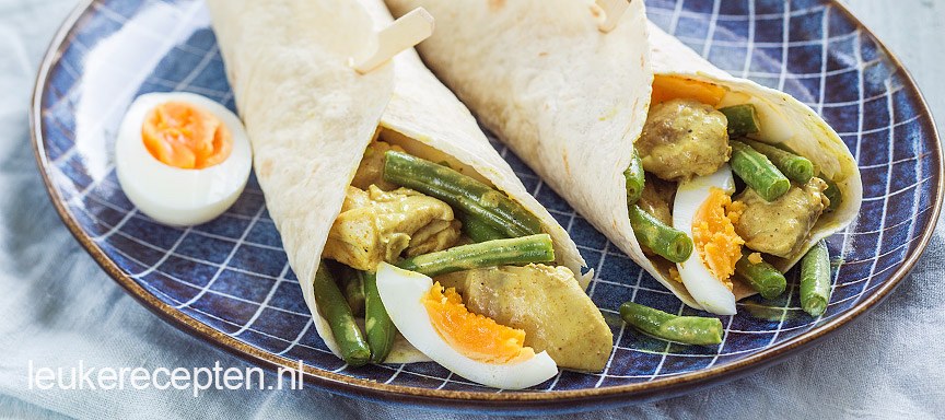 Wrap rol met roti kip