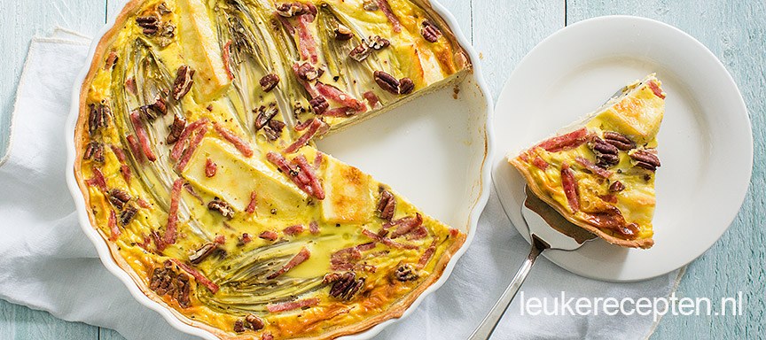 Quiche met witlof en ham