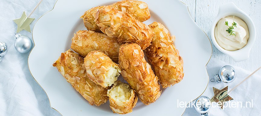 Aardappelkroketjes met amandelkorst
