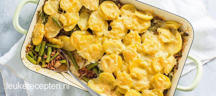 Sperziebonen ovenschotel