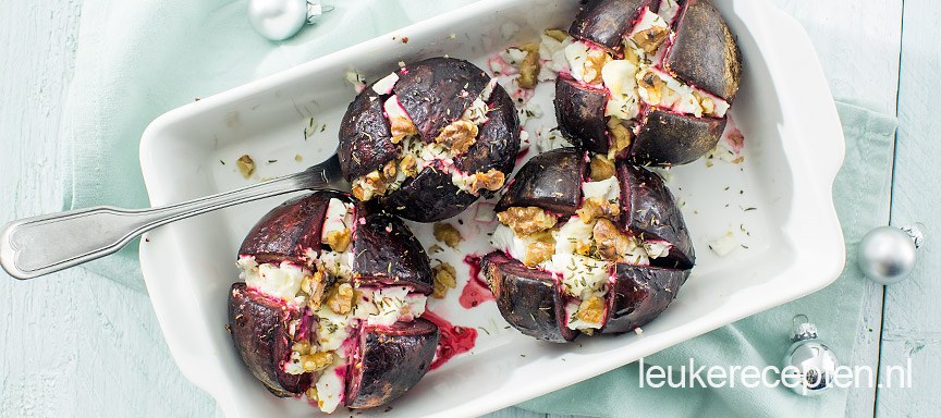 Gepofte biet met geitenkaas