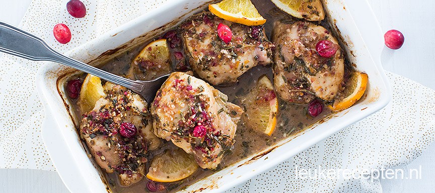 Kip met cranberry uit de oven