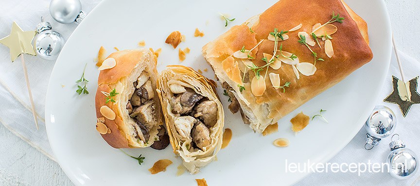 Hartige strudel met kalkoen