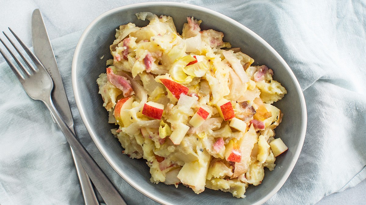 Witlofstamppot met appel