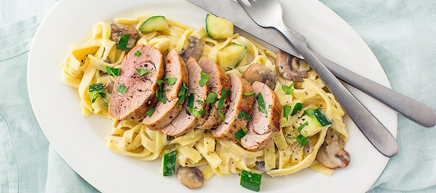 Tagliatelle met varkenshaas + tips