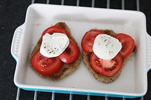 courgetti met caprese schnitzel www.leukerecepten.nl