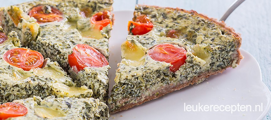 Gezonde quiche met spinazie