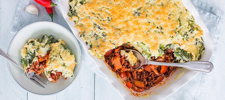 Stamppot ovenschotel met pittig gehakt + stamppot tips