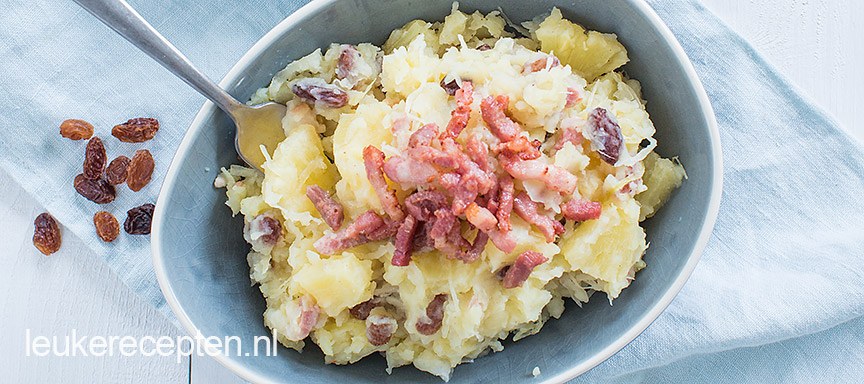 Zuurkoolstamppot met ananas