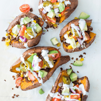 Zoete aardappel met taco vulling