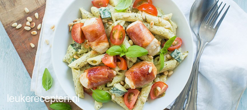 Kip in Parmaham met courgette