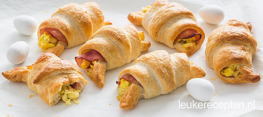 Ham kaas croissants met ei