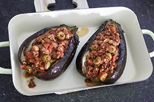 gevulde aubergine met gehakt www.leukerecepten.nl
