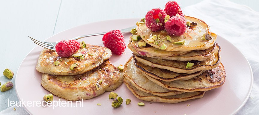Pannenkoekjes met ricotta en framboos