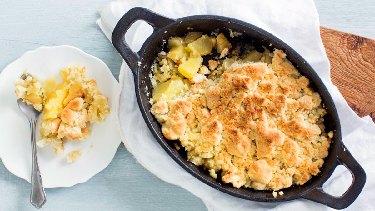 Ananas crumble van de BBQ