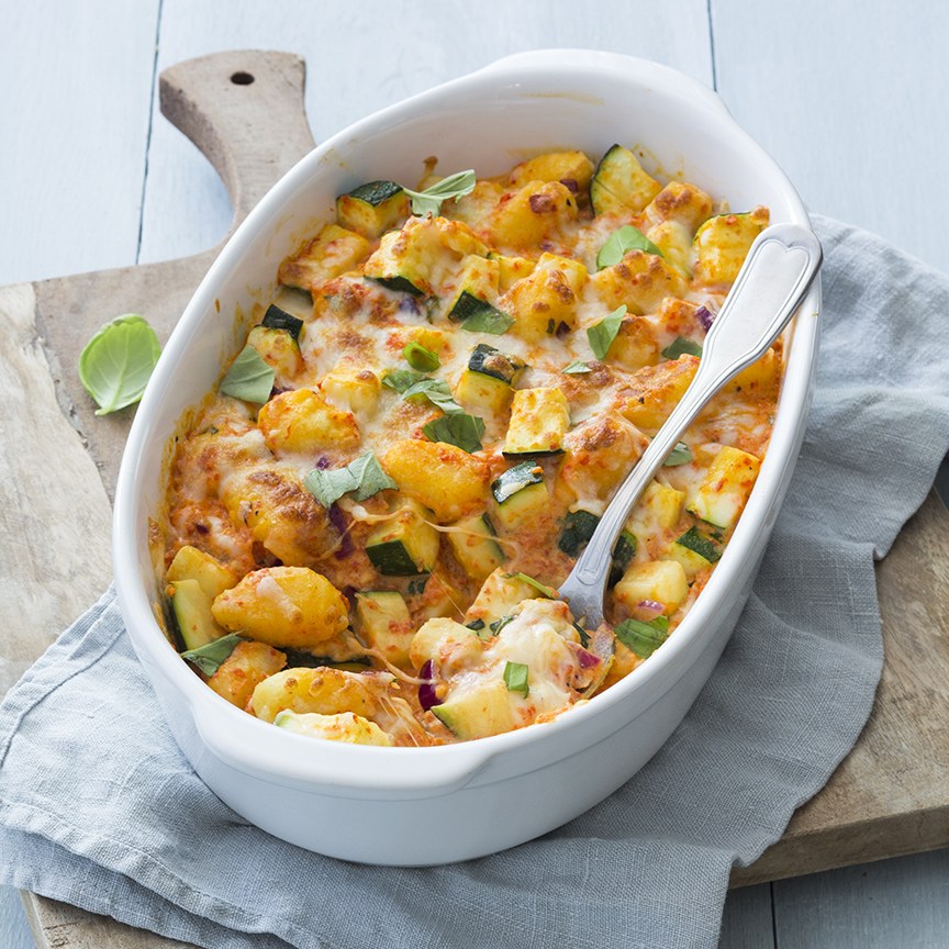 Gegratineerde gnocchi ovenschotel