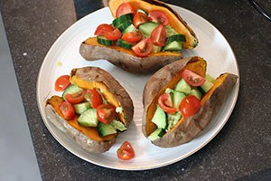 griekse zoete aardappel met avocado www.leukerecepten.nl