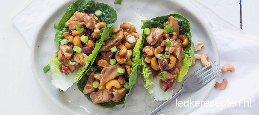 Slaschuitjes met kip cashew