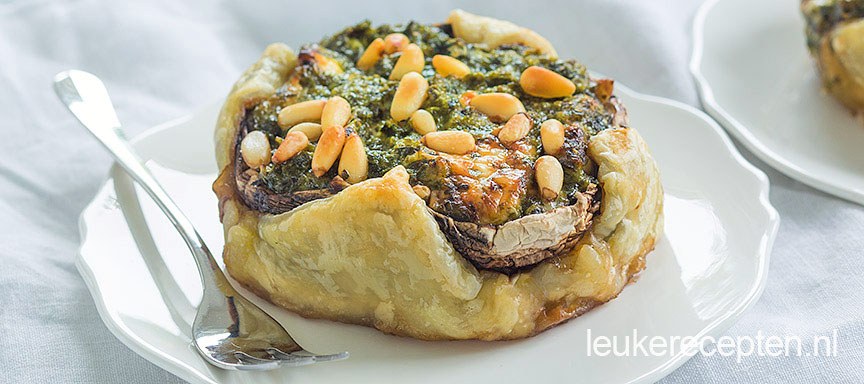 Gevulde portobello in bladerdeeg