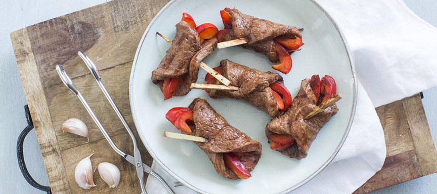 Rosbief rolletjes van de BBQ