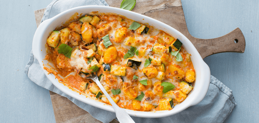 Gegratineerde gnocchi ovenschotel