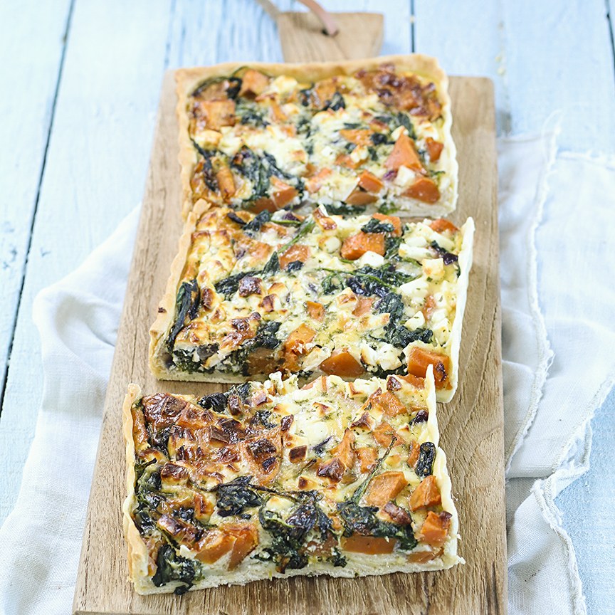 Zoete aardappel quiche