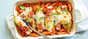 pasta met witlof ovenschotel www.leukerecepten.nl
