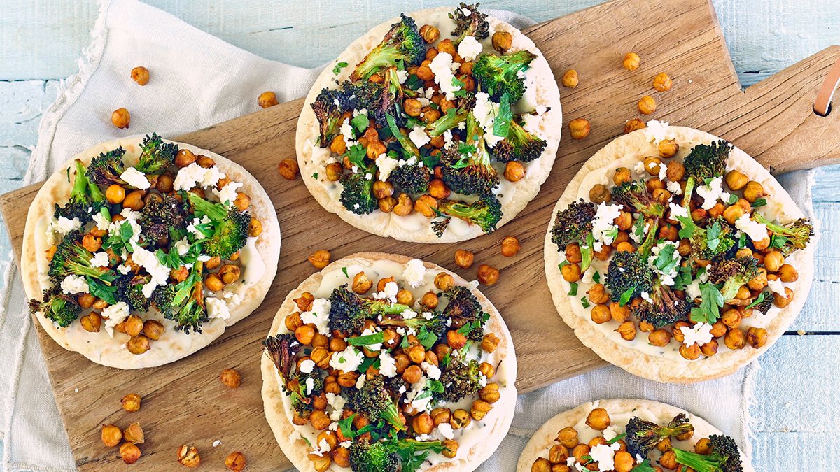 Pitabroodjes met broccoli