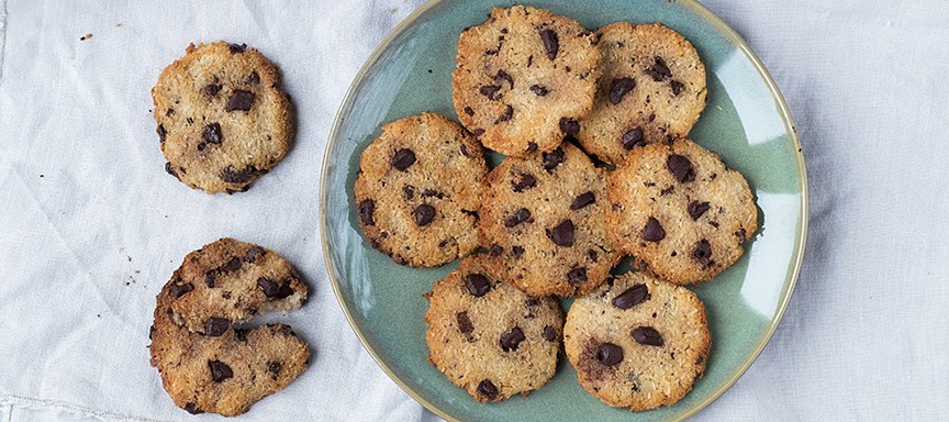 Gezonde(re) kokoskoekjes met chocolade