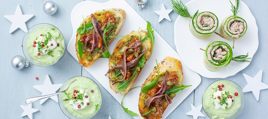 3 x feestelijke voorgerechten met vis voor de Kerst