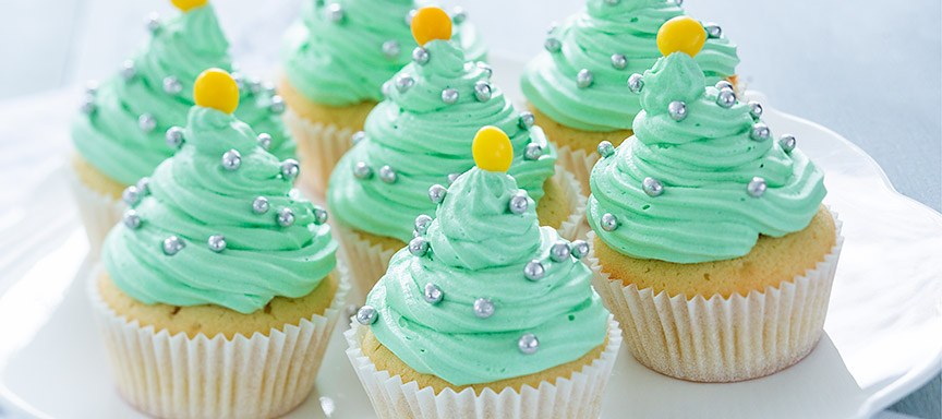 Kerstboom cupcakes