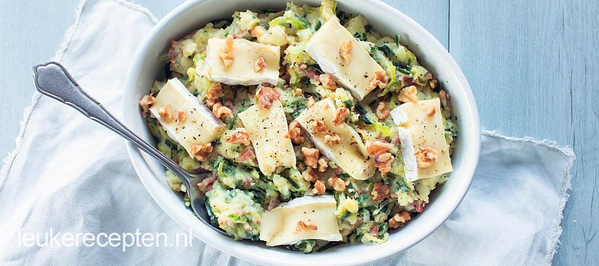 Stamppot met prei met brie