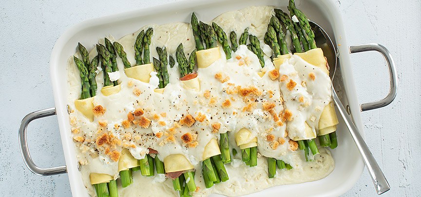 Cannelloni met asperges en geitenkaas