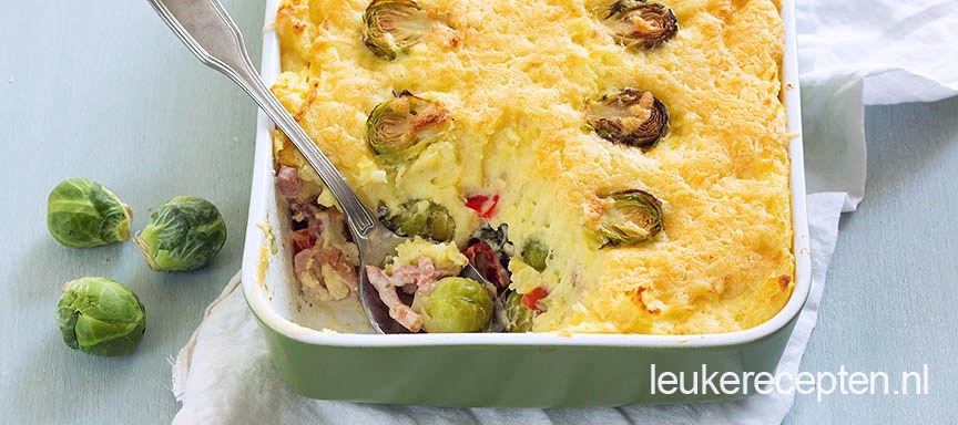 Ovenschotel met romige spruitjes