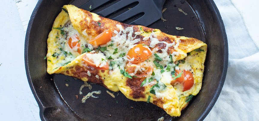 Omeletrol met spinazie