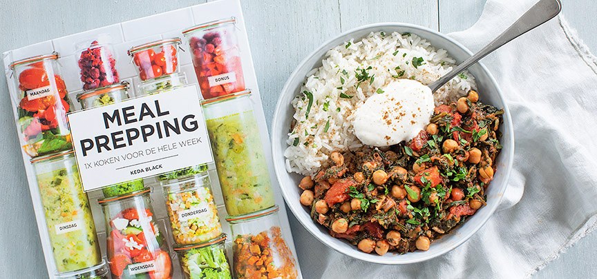 Review boek Meal Prepping + recept kruidige kikkererwten met spinazie