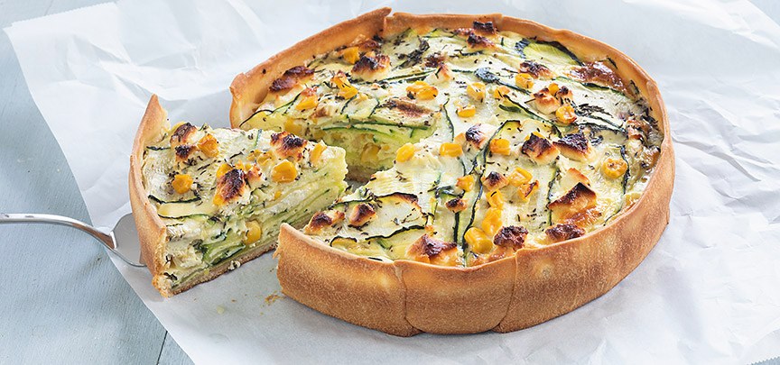 Courgette quiche met geitenkaas