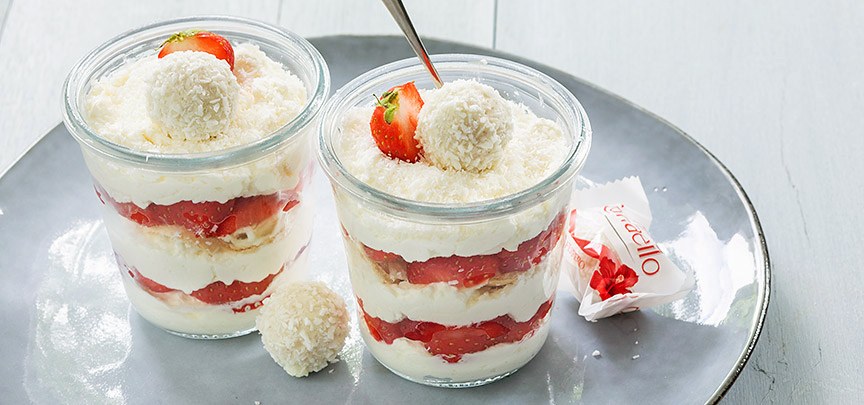 Raffaello toetje in een glaasje